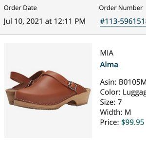 MIA Alma clog size 7